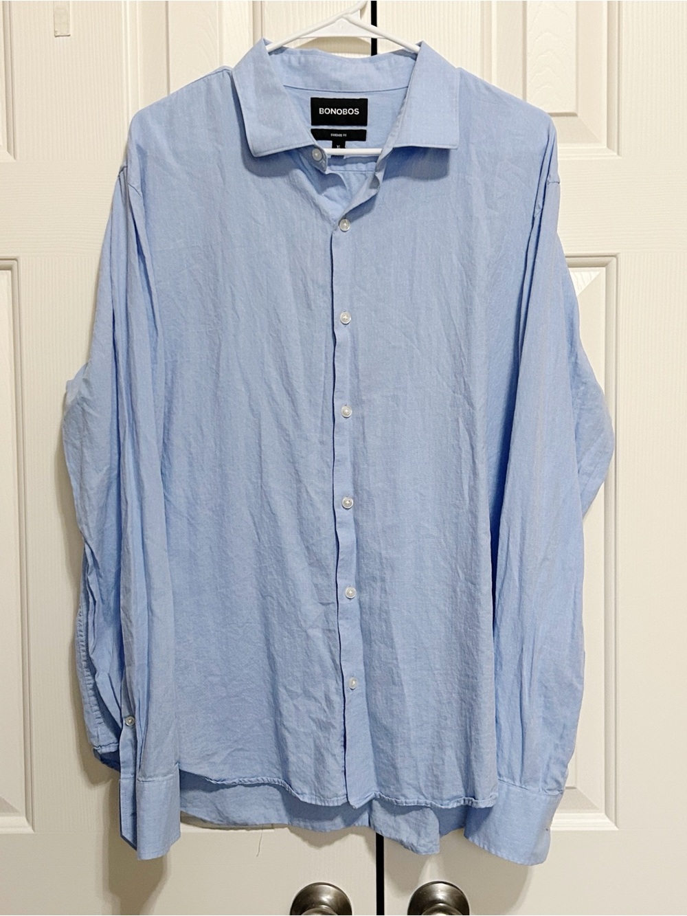 Bonobos Light Blue Men's Button-Up Shirt Standard Fit XL 100% cotton